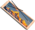 Incense Holder for Sticks with Wide Glass Base Golden Mountain Landscape Wooden Incense Tray Home Decor AEFTJI
