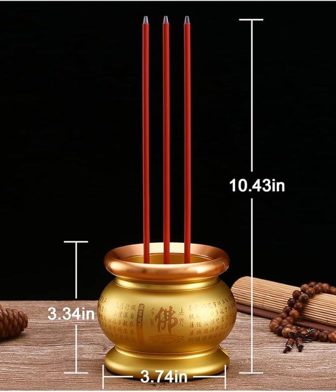 Copper Alloy LED Electric Incense Burner with USB Rechargeable Battery - Ideal for Buddhist Supplies