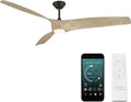Modern Forms Zephyr 3 Blade 72 in. Indoor and Outdoor Smart Downrod Ceiling Fan with Remote Control - Integrated LED Selectable 4CCT 2700K-3000K-4000K-5000K - Bronze/White Oak