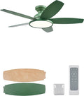 VONLUCE Ceiling Fans with Lights, 42 Inch Ceiling Fan and Remote, Full-spectrum LED Light, 3CCT, 6-Speeds Noiseless Reversible DC Motor, Modern Flush Mount Ceiling Fan for Farmhouse Bedroom Indoor