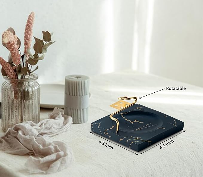 Marbling Resin Base Palo Santo Holder Removable Metal Holder for Palo Santo Sticks