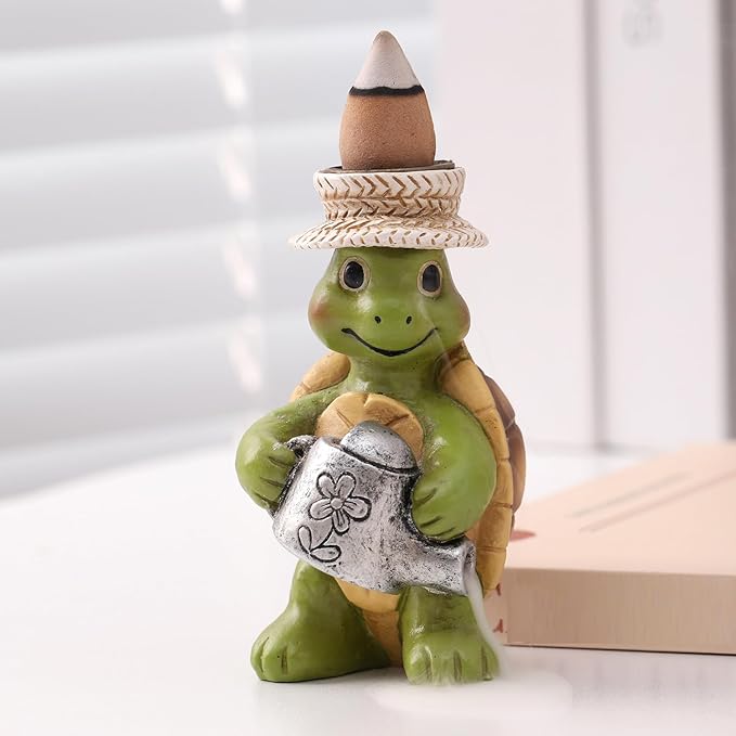 Turtle Incense Holder for Sticks and Incense Cone Holder, Mini Resin Turtle Figurines Incense Stick Holder, Cute Incense Burner for Yoga Meditation Home Office Decor,Turtles Gifts for Women (B)