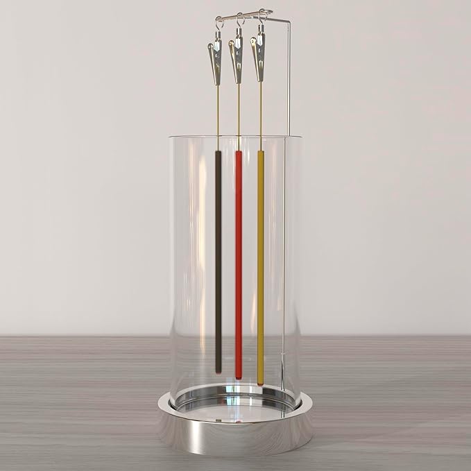 Incense Holder Ash Catcher - Upside Down Glass Incense Holder for Sticks, Reverse Inverted Anti Ash No Mess Insence-Stick Holder, Modern Metal Vertical Incense Burner for Room Decor, Silver