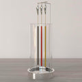 Incense Holder Ash Catcher - Upside Down Glass Incense Holder for Sticks, Reverse Inverted Anti Ash No Mess Insence-Stick Holder, Modern Metal Vertical Incense Burner for Room Decor, Silver