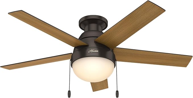 Hunter Anslee, Indoor, Ceiling Fan, with LED Light, 46 inch, Premier Bronze
