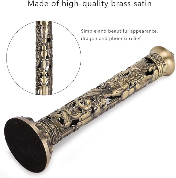 Incense Tower Holder,Portable Bronze Dragon Phoenix Relief Retro Nostalgia Vertical Stick Incense Holder With Craft Storage Box Ash Catcher Sticks Incense Holder For Home