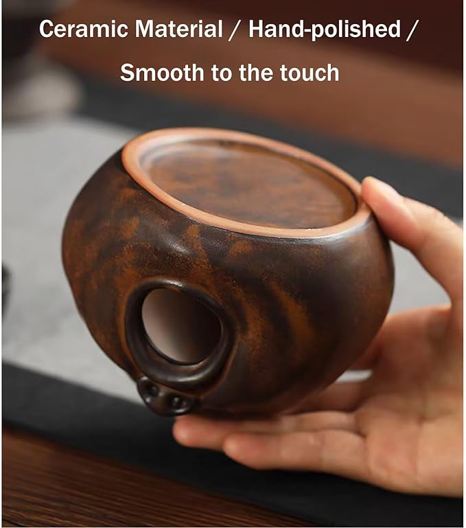Ceramic Incense Burner - Novel Yawning Face Design Palo Santo Burner Meditation Incense Holder Hand Polishing Cedar and Zen Herb Burners Suitable Space for Meditation and Prayer