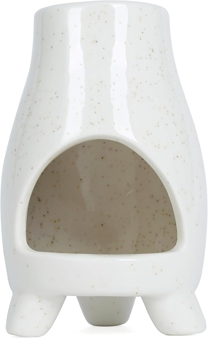 Mini-Chiminea Palo Santo Holder, Handcrafted Ceramic Incense Holder Burner and Ash Catcher for Palo Santo Sticks or Incense, Unique Home Decor (White)