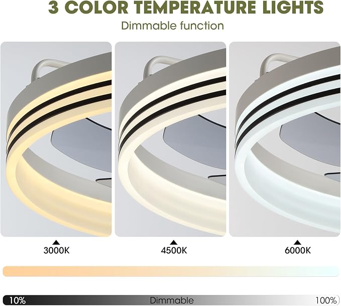 LUDOMIDE Smart Ceiling Fan with Lights, Alexa/Google Assistant/APP Control, 20" Low Profile Fan with 6 Speeds, Bedroom, Living Room, Patio