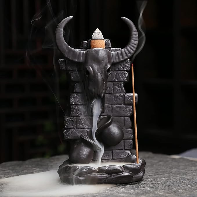 Cone Incense Holder Waterfall - Cool Smoke Back Flowing Backflow Incense Burner Ceramic Fountain, Unique Incense Sticks Holder Stand for Sticks Ash Catcher/Yoga/Meditation/Zen