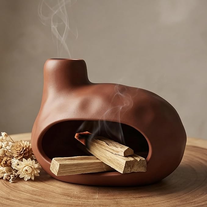 CEREMONY Palo Santo Holder -Mini Ceramic Incense Holder for Palo Santo and Sticks - White Sage Holder for Meditation Decor