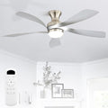 Sofucor 52 Inch Low Profile Ceiling Fan with Light, Flush Mount Outdoor Ceiling Fan with Remote for Bedroom Living Room Patio, Dimmable LED High Airflow Quiet Reversible DC Motor