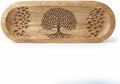 Bless-International Traditional-Handmade-Tray-Burner Wooden-Trat-Incense-Stick-Holder Ash-Catcher-Stand for-Aromatherapy-Meditation-Yoga (Nature Tree, 11x4x1.22 Inches)