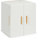 Dajasan Large Jewelry Box Organizer, Jewelry Storage Organizer with 3 Drawers, Huge Jewelry Box with Mirror for Women Girls, Double Door, Textured PU Leather, Gift Idea, Stylish (White + Gold)