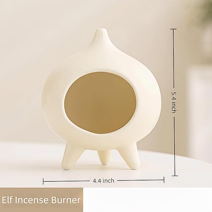 Handmade Ceramic Palo Santo Holder – Suitable for Burning Sage & Palo Santo - Mini Chimenea-Style Burner, an Incense Burner for Spiritual Meditation, Yoga or Home Decoration