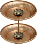 WAYUTO 2pcs Copper Decorative Bowl Hand-Hammered 4.5 Inch Copper Incense Burner Holder Prayer Ritual Plate Sauces Plate Smudging Bowl Ash Catcher Candle Trays Altar Bowl Jewelry Dish Keys Basket