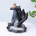 Buddha Hand Backflow Incense Burner, Waterfall Incense Burner, Ceramic Incense Fountain Buddha Incense Holder, Incense Cone Burner for Yoga Meditation and Home Decor