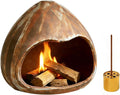 Ceramic Incense Holder, Mini Palo Santo Burner Chimney for Palo Santo Sticks, Cone Incense and Sage Smudging, Handmade Cone Incense Holder Burner for Yoga, Meditation, and Energy Cleansing (Brown 01)