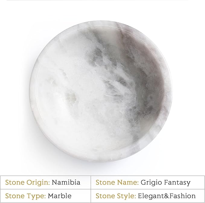 Koville African Natural Marble Incense Holder, 5inch Incense Holders for Sticks, Sturdy Incense Burner Ideal for Meditation and Relaxing, Easy to Clean(Grigio Fantasy)