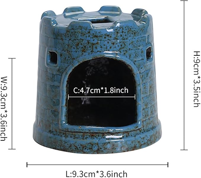 Ceramic Mini Chiminea Palo Santo Burner | Sage & Incense Cone Holder | Stable Smudge Bowl for Zen Altar, Meditation, Yoga | Home Decor & Gift (D)