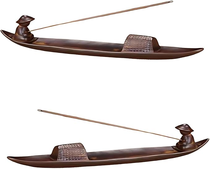 Incense Holder-Incense Burner-Home Ash Catcher Fisherman's Fishing Boat Incense Holder Home Decor (Ceramic)