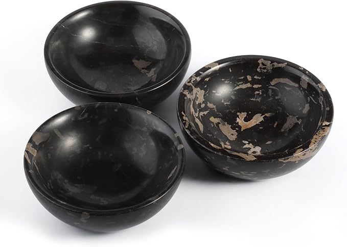 Koville Italian Natural Marble Incense Holder, 5inch Incense Holders for Sticks, Sturdy Incense Burner Ash Catcher, Ideal for Meditation, Relaxing, Easy to Clean(Nero Portoro)