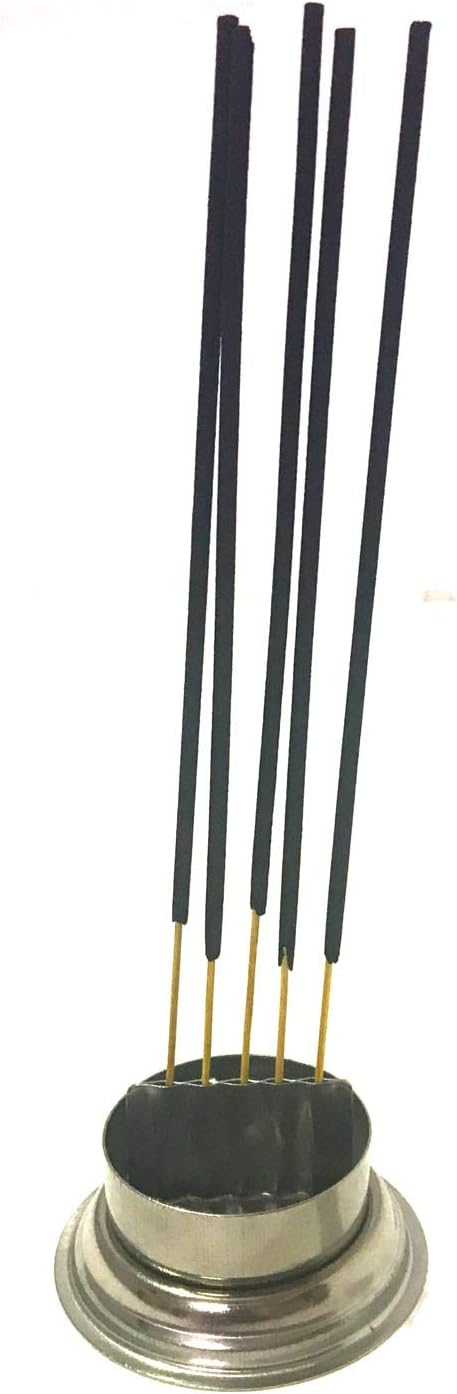 Incense Stick Holder Stainless Steel Incense Stand Dhoop Agarbatti Stand Om Swastik Stand Pooja Accessory Agarbatti Dhup Dani Burner Tray Tower Stand for Positive Energy