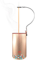 Metal Incense Burner with Anti-Flying Ash Technology & Adjustable Clamp,Elegant Ash Catcher for Home &Yoga & Meditation Ash Catcher Container (3.2x5.7in) (1, Champagne Gold)