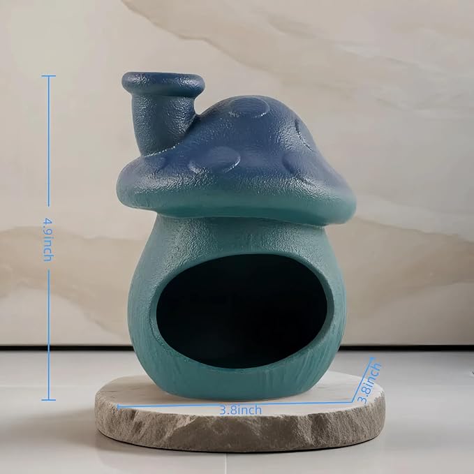 Mushroom Incense Holder, Ceramic Palo Santo Holder – Suitable for Burning Sage & Palo Santo - Mini Chimenea-Style Burner, an Incense Burner for Spiritual Meditation, Yoga or Home Decoration