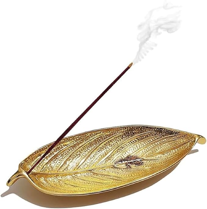 Pure Source India Aluminum Agarbatti Stand (10 x 3.25 x 2 inch, Gold)