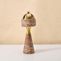 Sissi & yaya Marble Incense Burner with Brass Cover, 11 x 3.8 inches, Multi-Purpose Holder for Cones, Coils and Sticks (Light Brown)