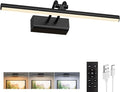 Battery Operated Picture Light for Wall, 13.8'', Black | 4000 mAh, Dimmable, Remote Control, For Art Painting & Gallery, Display for Living Room, Bedroom