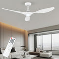 Roomratv Ceiling Fans with Lights and Remote Control,Quiet Noiseless Reversible DC Motor,6 Speeds,Timers, 3 CCT, Indoor Use, Plastic Blades,52 Inch White Modern Ceiling Fan for Bedroom Living Room