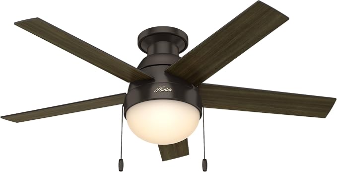 Hunter Anslee, Indoor, Ceiling Fan, with LED Light, 46 inch, Premier Bronze
