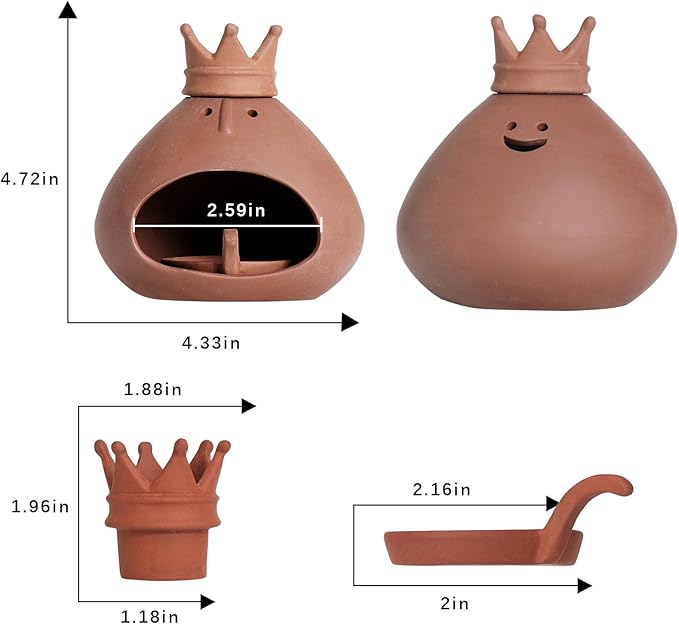 Terracotta Palo Santo Holder Incense Burner with Handcraft Small Ceramic Sage Burner Holder for Meditation Yoga Aromatherapy Study Home Decor Palo Santo Chimney Burning Bowl