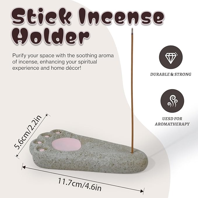 Mougigi Japanese Cute Dog Paw Ceramic Incense Holder - Handmade Mini Incense Stick Burner Tray for Patchouli/Sandalwood Incense, Home Decor, Yoga, Spa, Zen Altar & Meditation - Gift for Women