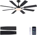 Ceiling Fan With Light & Remote Indoor/Outdoor Use 60 Inch Black | Reversible DC Motor,3CCT, Dimmable, Timer, Noiseless,Ceiling Fan for Bedroom Living Room