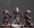 Comeon Backflow Incense Burner Skull Decor Incense Stick Holder Reverse Flow Censer Incense Waterfall Burner + Backflow Incense Cones, Incense Sticks, Tweezer, Mat (Set of 3)