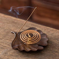 Handmade Ceramic Incense Burner Holder – Leaf Shape Incense Ash Catcher Tray for Sticks & Coil Incense, Zen Meditation Home Decor, Yoga Altar Aromatherapy Gift