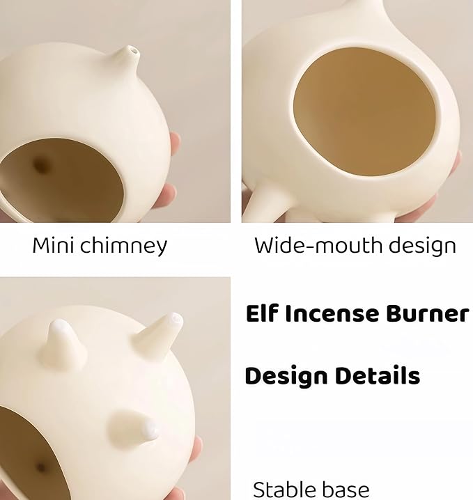 Handmade Ceramic Palo Santo Holder – Suitable for Burning Sage & Palo Santo - Mini Chimenea-Style Burner, an Incense Burner for Spiritual Meditation, Yoga or Home Decoration