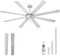 YOUKAIN Ceiling Fans with Lights, 72 Inch Farmhouse Ceiling Fan with Light and Remote, 8-Reversible, Brushed Nickel Finish, Indoor/Outdoor Ceiling Fans for Living Room, Bedroom, 72-YJ632-BNW