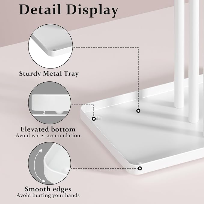 pickpiff Jewelry Stand Organizer, 14.5" Tall Sturdy Metal, 3-TierJewelry Holder for Necklace, Earring, Bracelet, Ring, Hanger for Display and Storage, Aesthetic Room Decor, White
