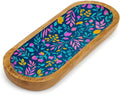 TOSQP27 Incense Burner Holder Ash Catcher for Sticks, Home Incent Burner Wooden Handmade Modern Gift Wood Decor – Floral Resin Art Tray | for Aromatherapy, Meditation, Yoga & Home Fragrance Decorative