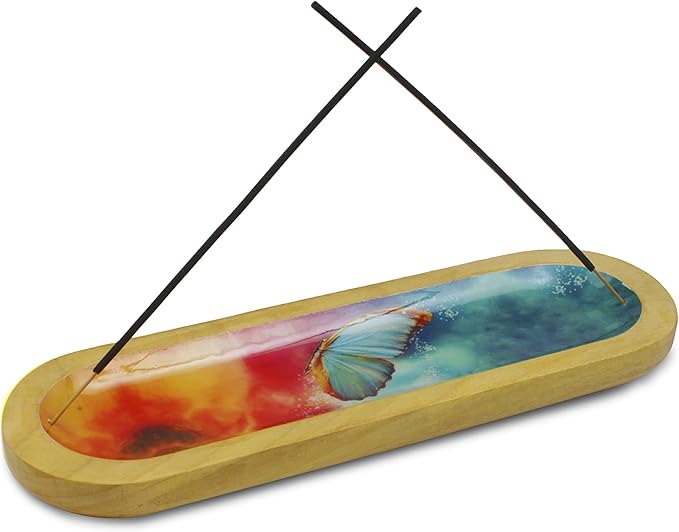 AAKRITI Wooden Incense Holder Wood | Exclusive 2-in-1 Multitasking Design | Natural & 100% Eco-Friendly | Perfect for Housewarming, Christmas, Birthday, (Freedom)……