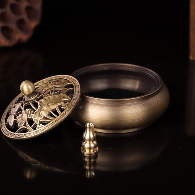 Incense Burner, Copper Incense Holder Cone Holder Gourd Incense Burner for Joss Stick, Tower Incense, Incense Coil (3 Styles)