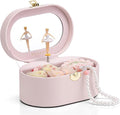 VLANDO Musical Jewelry Box for Girls - Kid Music Box with Ballerina for Birthday Bedroom Decor - Birthday Gift for Girls Ages 4 5 6 7 8-12 Year Old - Pink