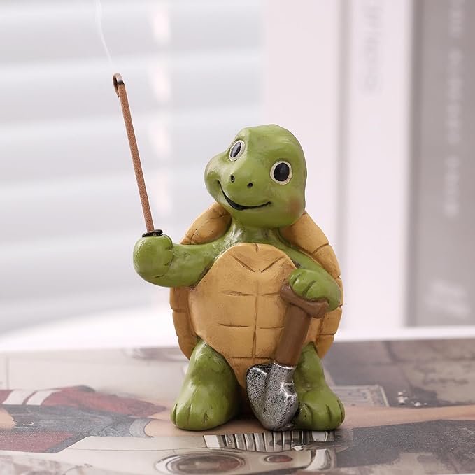Turtle Incense Holder for Sticks and Incense Cone Holder, Mini Resin Turtle Figurines Incense Stick Holder, Cute Incense Burner for Yoga Meditation Home Office Decor,Turtles Gifts for Women (C)