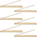 Bamboo Wood Incense Sticks Holder Incense Burner Ash Catcher (6 Pack)