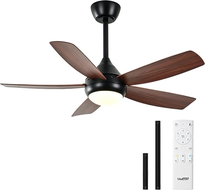Ceiling Fans with Lights and Remote Control, 42 Inch Ceiling Fan with Light for Bedroom Living Room and Patio, Quiet 6 Speeds DC Reversible, Dimmable, Noiseless, Low Profile Ceiling Fans