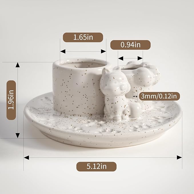 Palo Santo Holder, 4 in 1 Incense Holder for Incense Sticks, Burning Sage, Palo Santo (Ceramic,White)